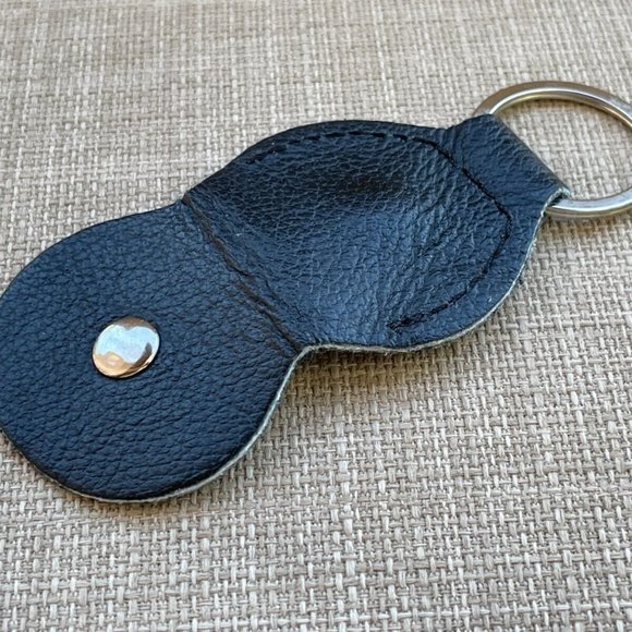 Key Chain Keys Holder Black Leather Keychain Keyring Key Fob New - Picture 10 of 11